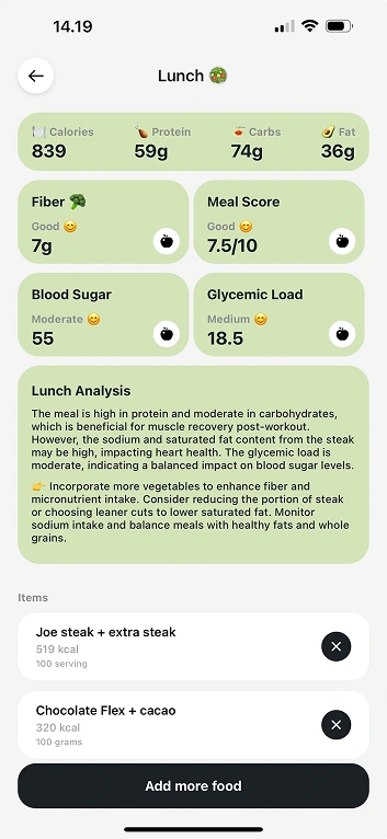 Nutrition Overview & Real-Time Meal Analysis